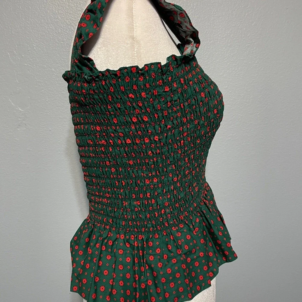 Handmade Green Smocked Top & Maxi Skirt Babydoll Boho Prairie Cottagecore Small - Picture 5 of 12